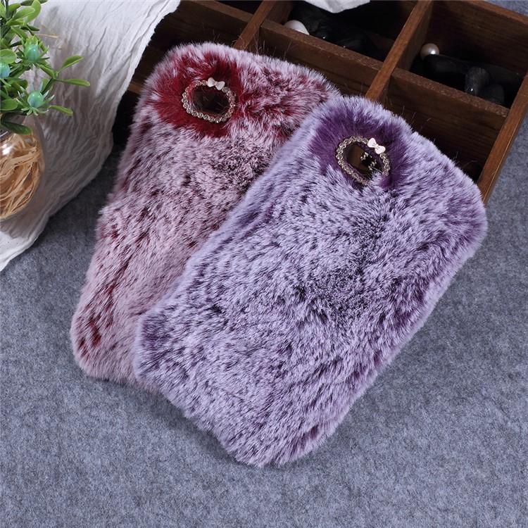 Soft Fur Coated TPU Back Protector Mobile Case for Huawei Y5 Prime (2018) / Y5 (2018) / Honor 7s / Play 7 - Purple-4