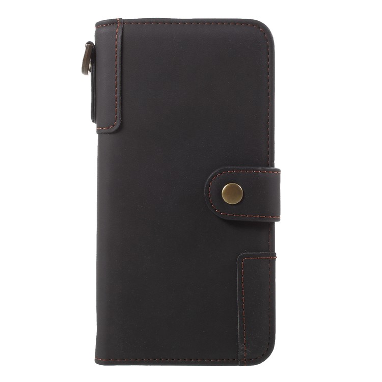 Retro Style Split Leather Wallet Stand Case for Huawei P20 Pro - Black-3