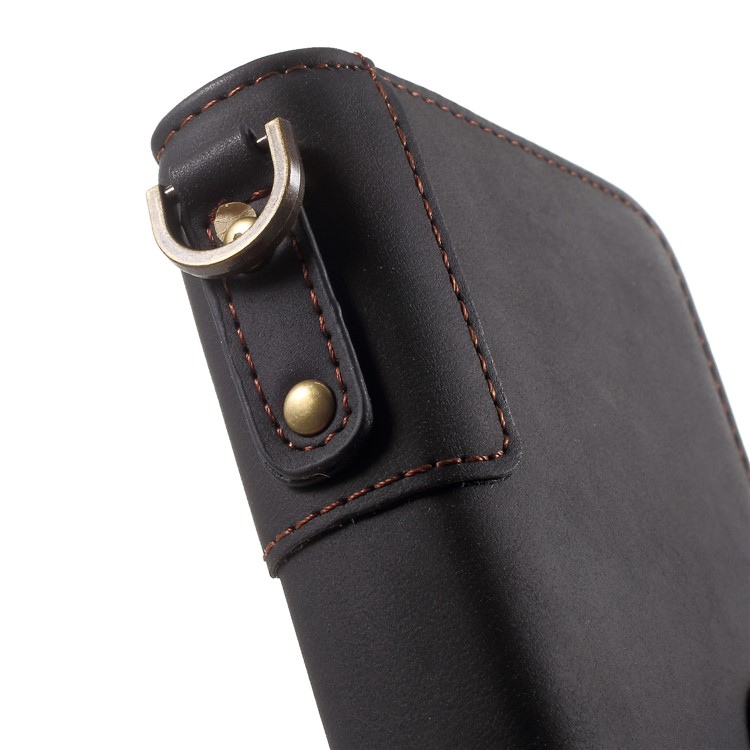 Retro Style Split Leather Wallet Stand Case for Huawei P20 Pro - Black-9