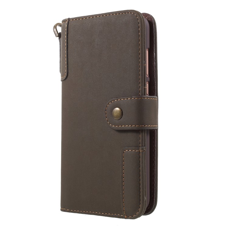 Retro Style Split Leather Wallet Case with Stand for Huawei P20 Pro - Army Green-3