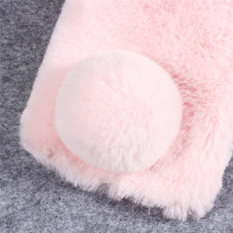 Rabbit Shape Fluffy Fur Coated Rhinestone TPU Case Accessory for Huawei Honor Note 10 - Pink-3
