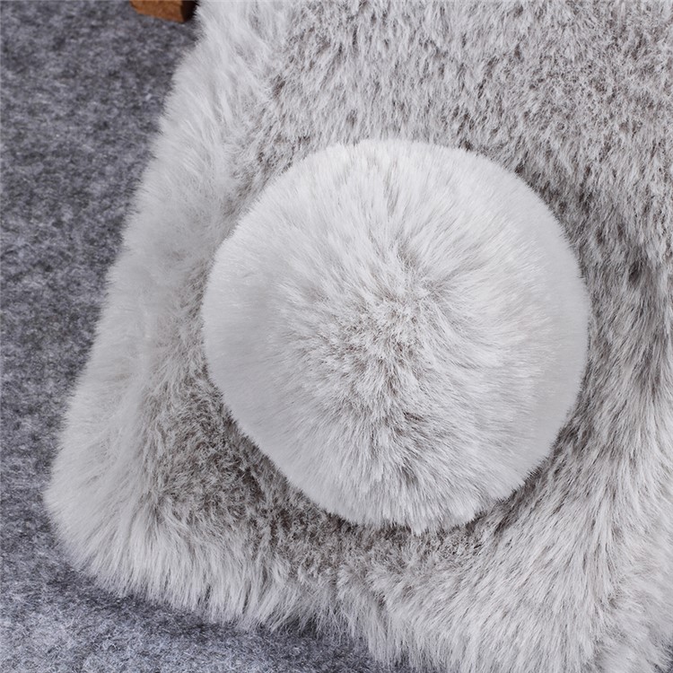 Rabbit Shape Fluffy Fur Coated Rhinestone TPU Cellphone Protective for Huawei Honor Note 10 - Light Grey-3
