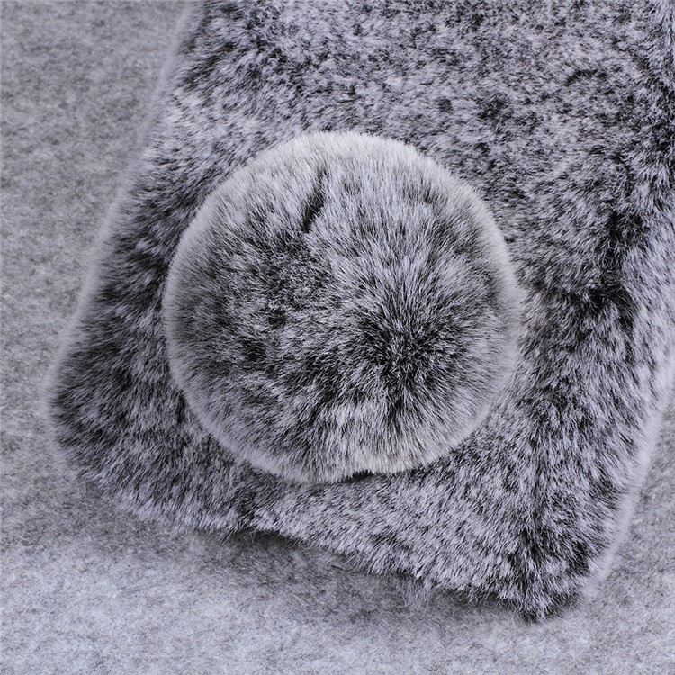 Rabbit Shape Fluffy Fur Coated Rhinestone TPU Back Phone Cover for Huawei Honor Note 10 - Dark Grey-3