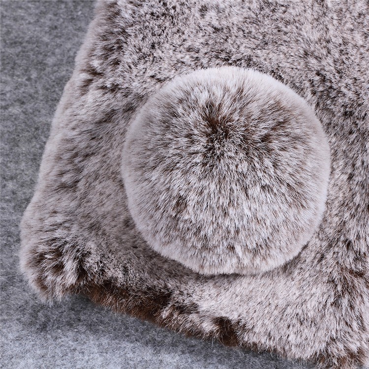 Rabbit Shape Fluffy Fur Coated Rhinestone TPU Shell Cover for Huawei Honor Note 10 - Coffee-3