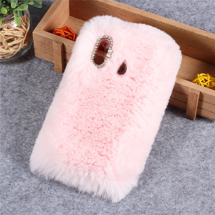 Rhinestone Soft Fur Coated TPU Protection Mobile Phone Case for Huawei nova 3 - Pink-1