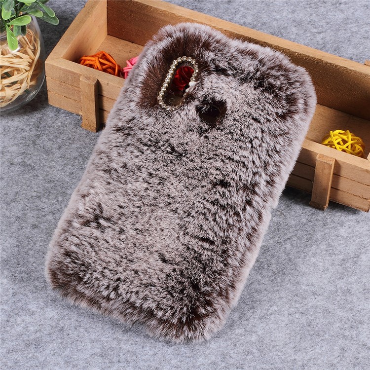Rhinestone Soft Fur Coated TPU Protection Cover for Huawei nova 3 - Coffee-1