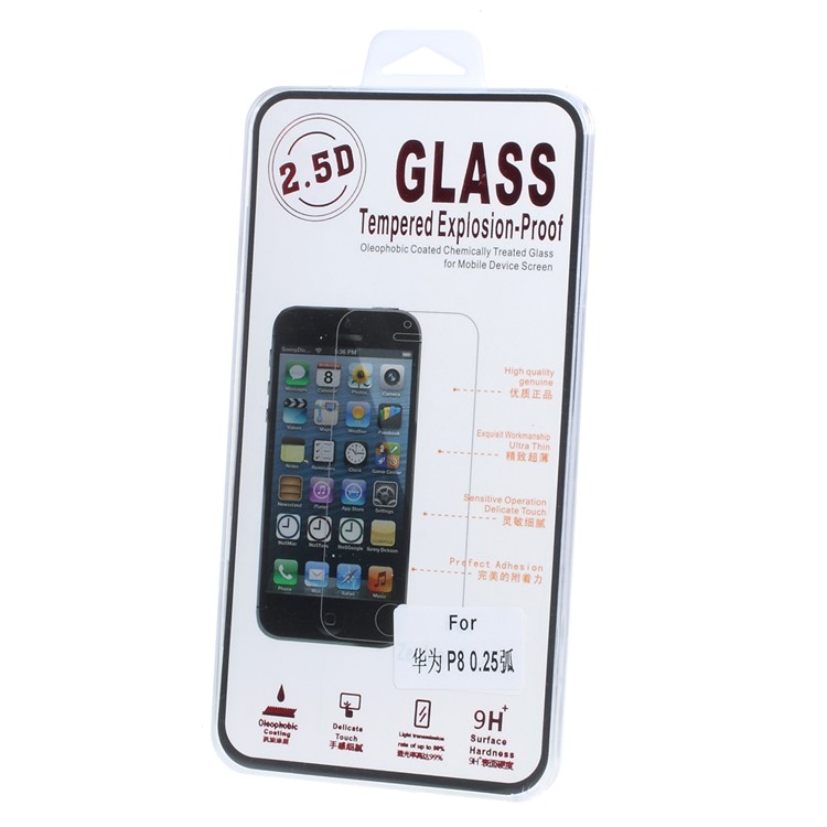 For Huawei Ascend P8 0.25mm Tempered Glass Screen Protector Arc Edge-6