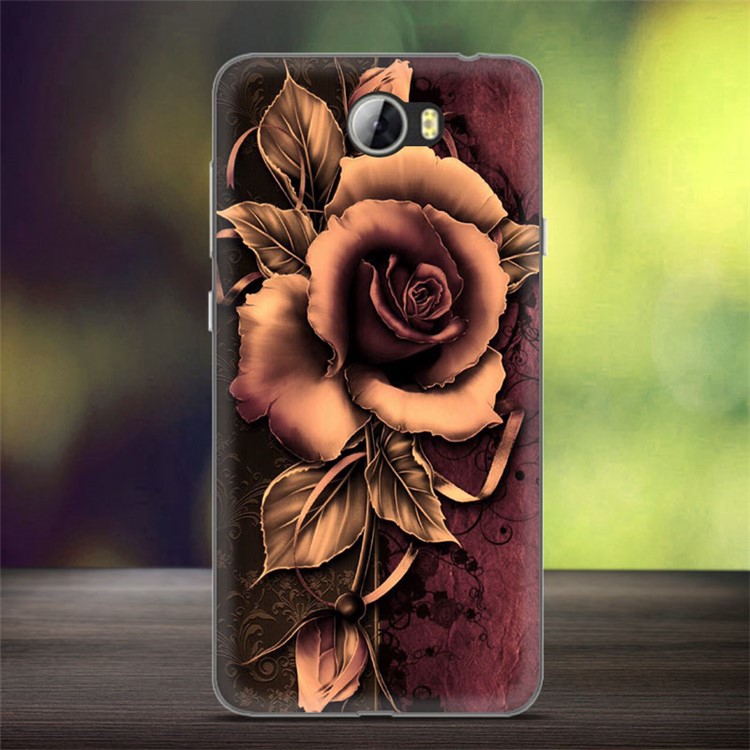 Softlyfit Embossed TPU Back Phone Case for Huawei Y5II / Y5 II / Honor 5 - Gothic Rose-1
