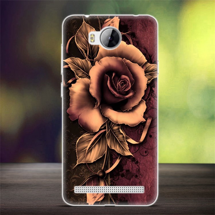 Embossing Patterned TPU Mobile Phone Case for Huawei Y3II / Y3 II - Gothic Rose-1