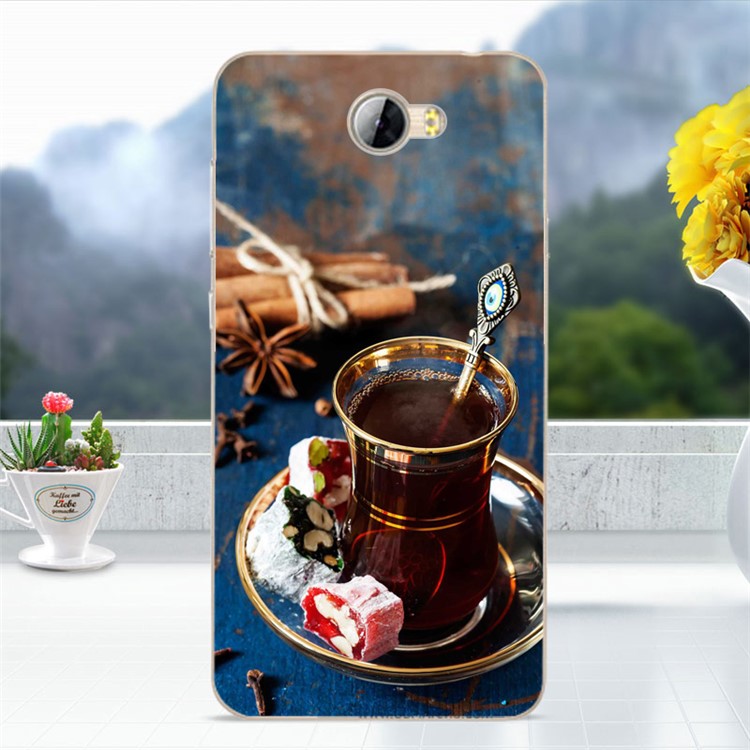 Softlyfit Embossed Case TPU Back Cover for Huawei Y5II / Y5 II / Honor 5 - Court Style Coffee-1