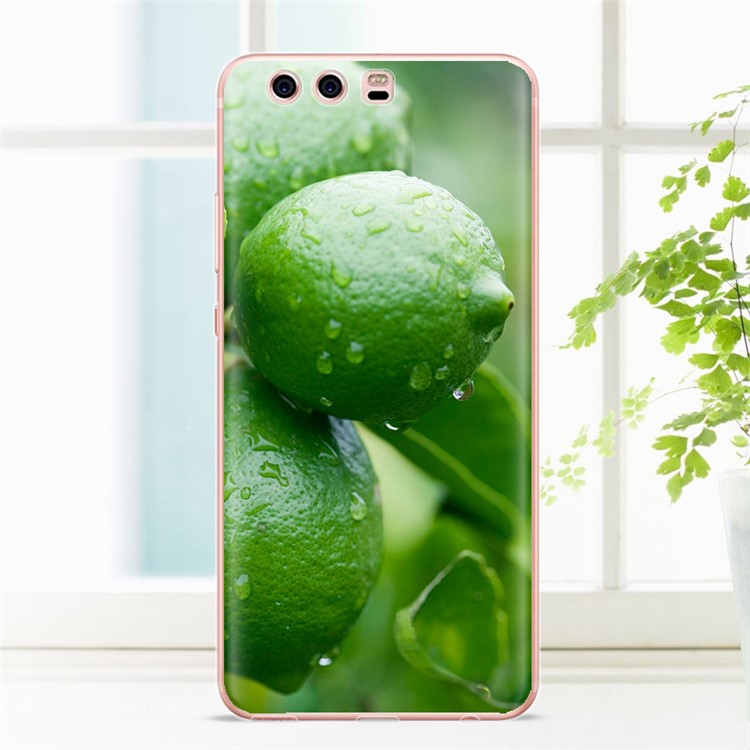 Softlyfit Pattern Printing TPU Phone Case for Huawei P10 - Green Lemon-1