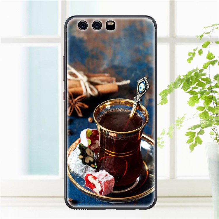 Softlyfit Pattern Printing TPU Phone Cover Back Case for Huawei P10 Plus - Court Style Coffee-1