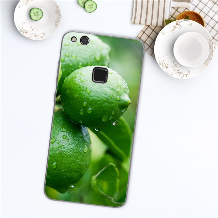 Softlyfit Pattern Printing TPU Case for Huawei P10 Lite - Green Lemon-1