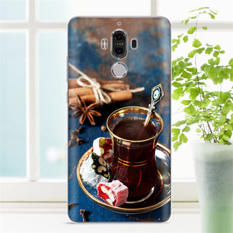 Softlyfit Pattern Printing TPU Flexible Cover for Huawei Mate 9 - Court Style Coffee-1