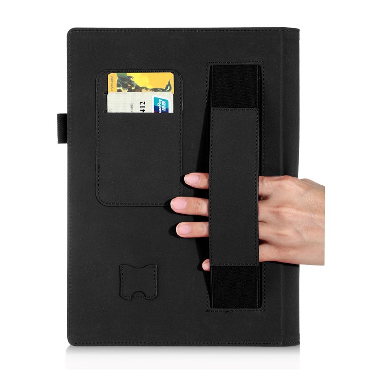 copertura Stand Staccabile In Pelle Per Tablet Lenovo Yoga 2 10 1050 Con Slot Per Schede Cinghietta - Nero-15