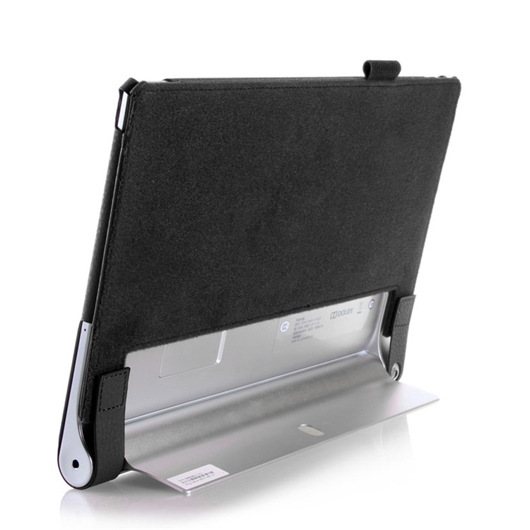 copertura Stand Staccabile In Pelle Per Tablet Lenovo Yoga 2 10 1050 Con Slot Per Schede Cinghietta - Nero-9