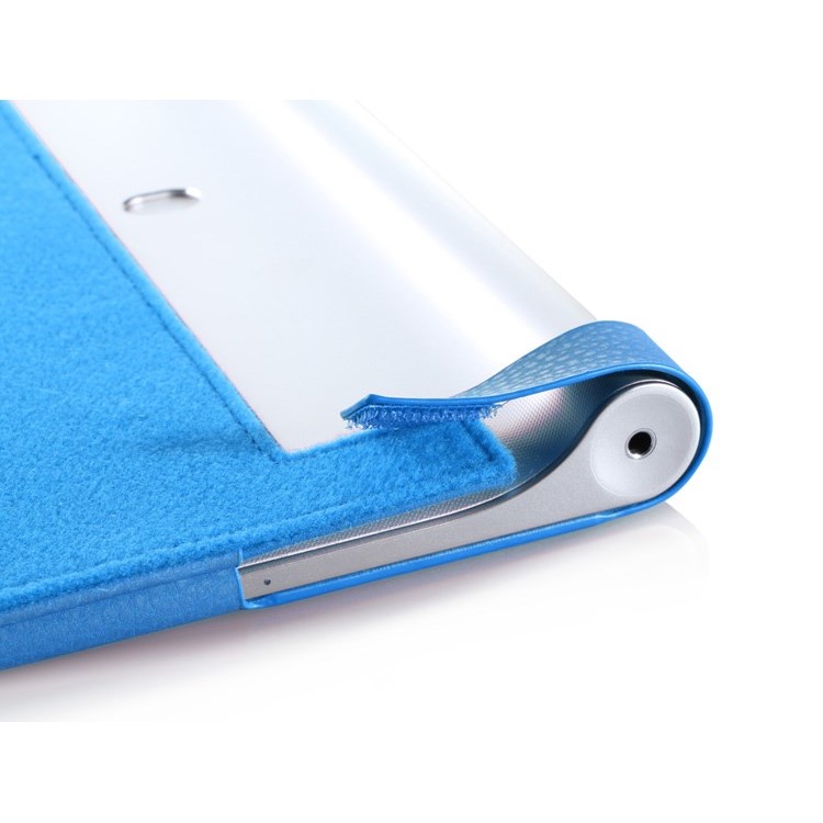Detachable Leather Stand Shell for Lenovo Yoga Tablet 2 10 1050 with Card Slots & Handstrap - Blue-12