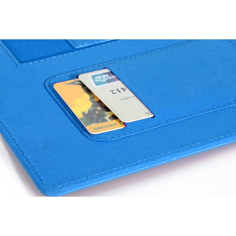 Detachable Leather Stand Shell for Lenovo Yoga Tablet 2 10 1050 with Card Slots & Handstrap - Blue-13