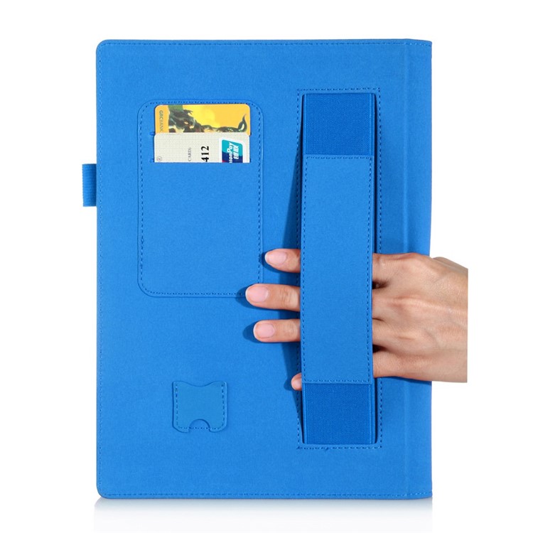 Detachable Leather Stand Shell for Lenovo Yoga Tablet 2 10 1050 with Card Slots & Handstrap - Blue-15