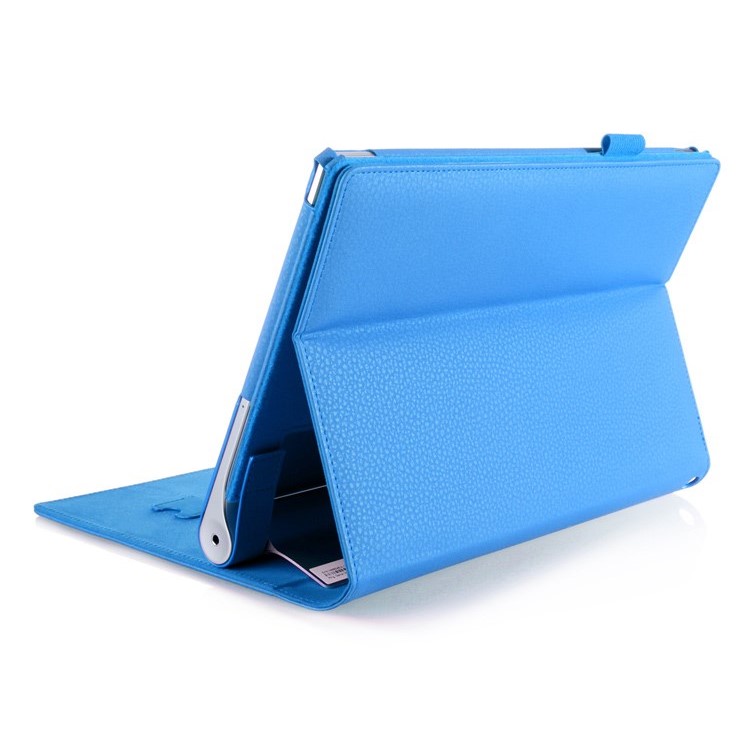 Detachable Leather Stand Shell for Lenovo Yoga Tablet 2 10 1050 with Card Slots & Handstrap - Blue-5