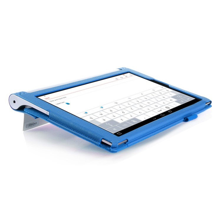 Detachable Leather Stand Shell for Lenovo Yoga Tablet 2 10 1050 with Card Slots & Handstrap - Blue-8