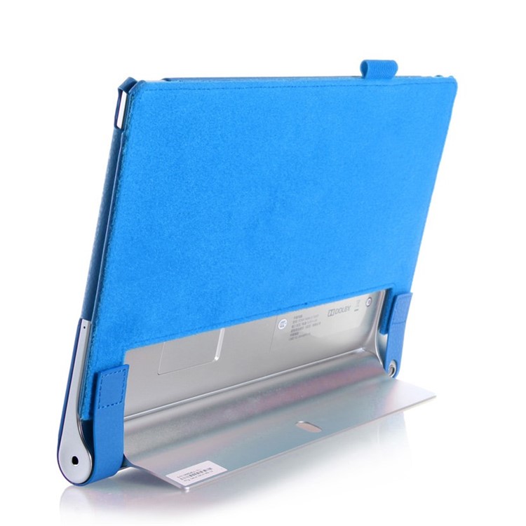 Detachable Leather Stand Shell for Lenovo Yoga Tablet 2 10 1050 with Card Slots & Handstrap - Blue-9