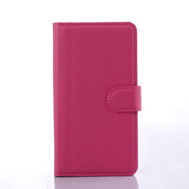 Litchi Grain Leather Stand Case for Lenovo A536 with Stand - Rose-1