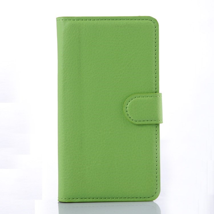 Litchi Grain Leather Stand Shell for Lenovo A536 with Stand - Green-1
