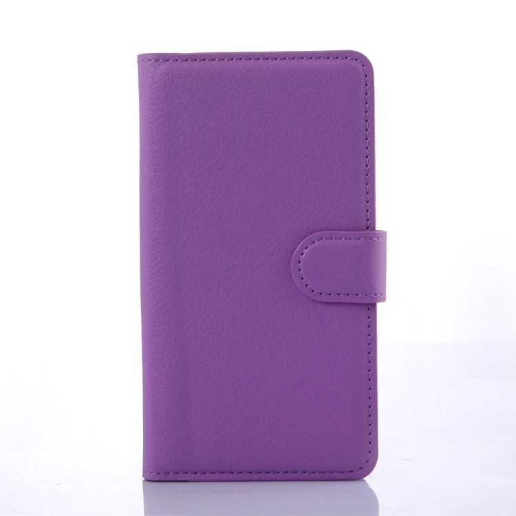Litchi Grain Stand Leather Magnetic Cover for Lenovo A536 with Stand - Purple-1