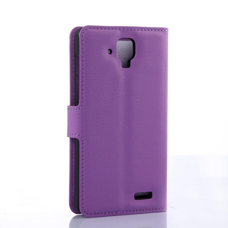Litchi Grain Stand Leather Magnetic Cover for Lenovo A536 with Stand - Purple-2
