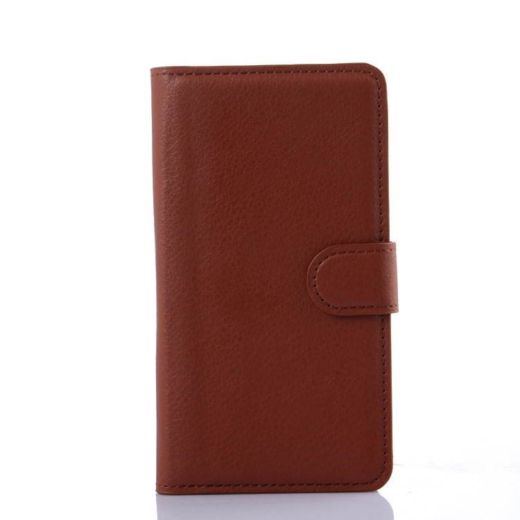 Litchi Grain Stand in cuoio Magnetic Shell per Lenovo A536 con supporto - Marrone-1