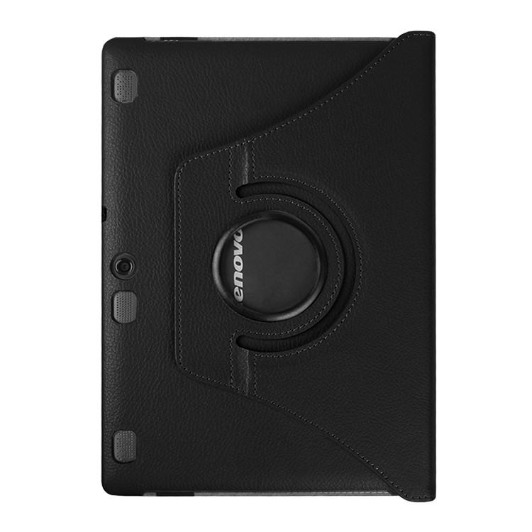 Litchi Texture Rotating Stand Leather Case for Lenovo TAB 2 A10-70 - Black-2