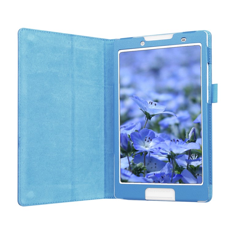 Litchi Grain Protective Leather Shell for Lenovo Tab 2 A8-50 - Light Blue-4