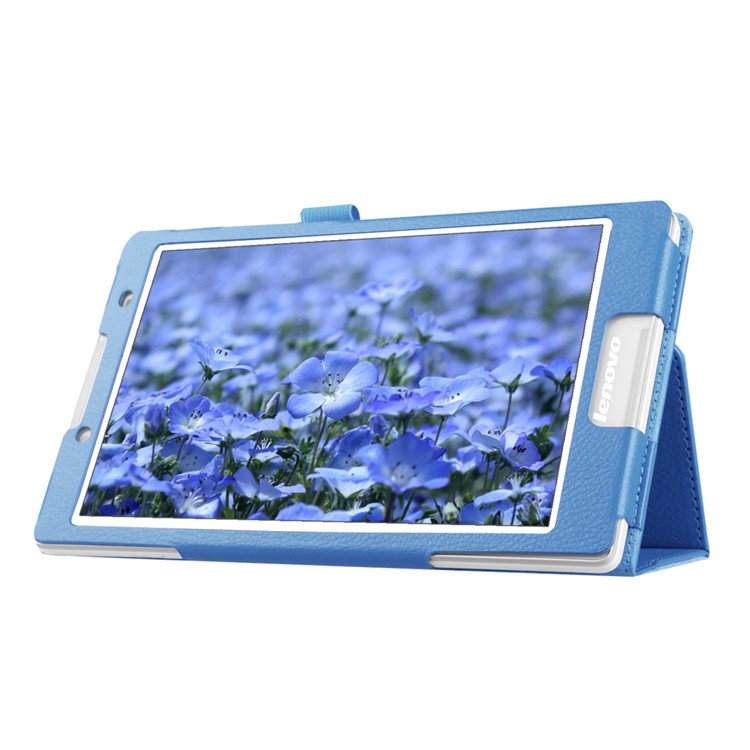 Litchi Grain Protective Leather Shell for Lenovo Tab 2 A8-50 - Light Blue-6