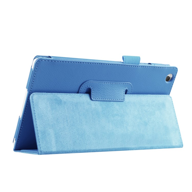 Litchi Grain Protective Leather Shell for Lenovo Tab 2 A8-50 - Light Blue-7