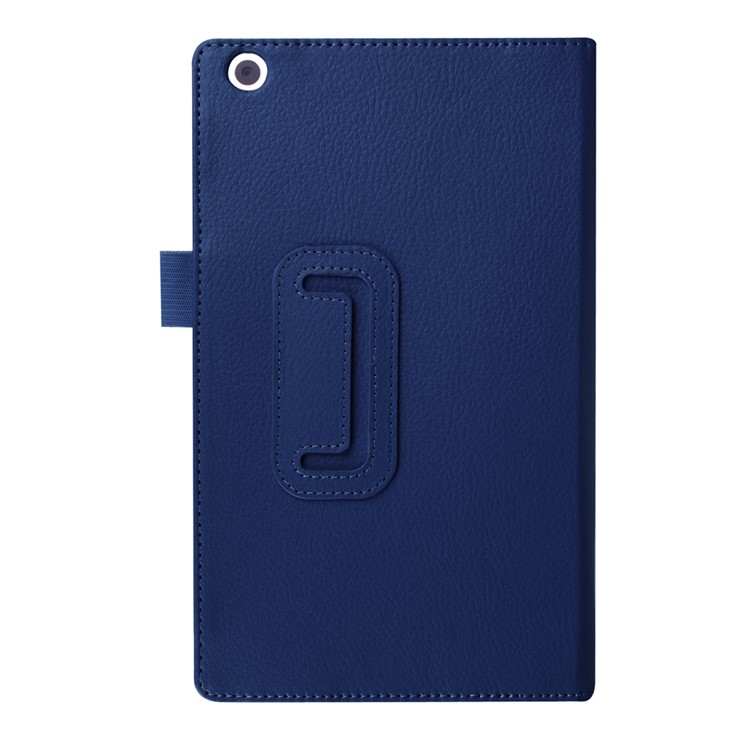 Litchi Grain Protective Leather Cover for Lenovo Tab 2 A8-50 - Dark Blue-2