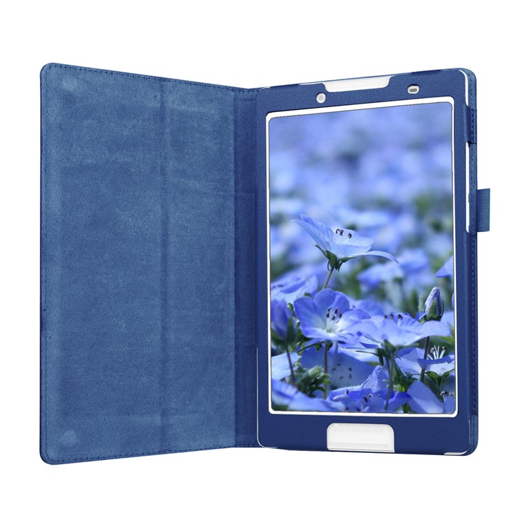 Litchi Grain Protective Leather Cover for Lenovo Tab 2 A8-50 - Dark Blue-4