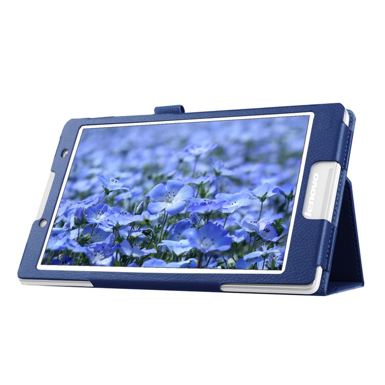 Litchi Grain Protective Leather Cover for Lenovo Tab 2 A8-50 - Dark Blue-6