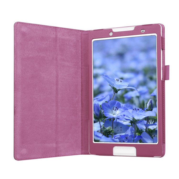Litchi Grain Protective Leather Cover for Lenovo Tab 2 A8-50 - Purple-4