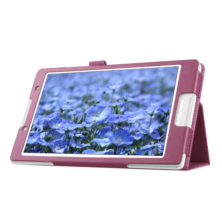 Litchi Grain Protective Leather Cover for Lenovo Tab 2 A8-50 - Purple-6
