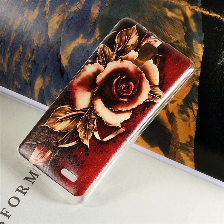 Softlyfit Embossment Flexible TPU Cell Phone Case for Lenovo A536 - Gothic Rose-1