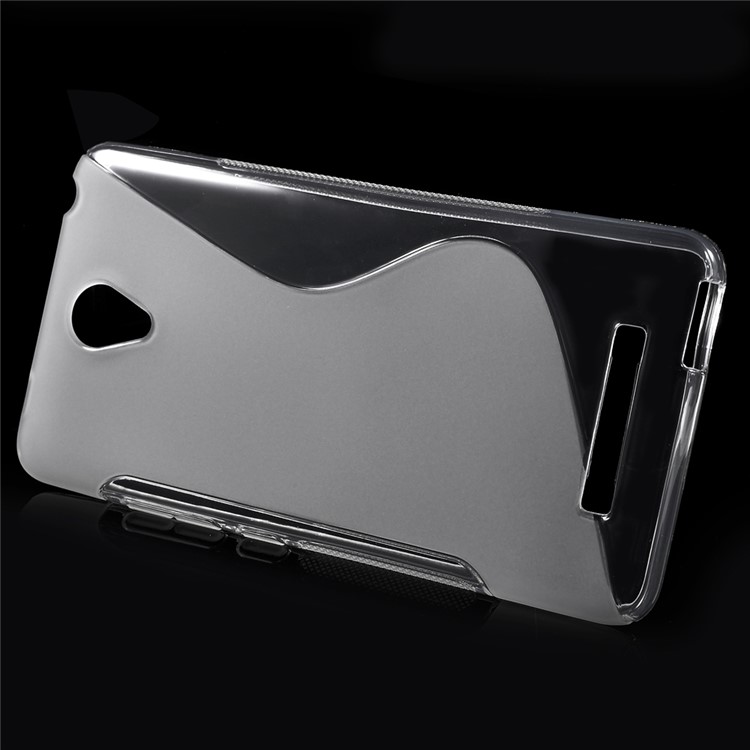 S Shape TPU Shell Case Cover for Xiaomi Redmi Note 2 - Transparent-2