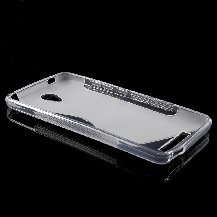 S Shape TPU Shell Case Cover for Xiaomi Redmi Note 2 - Transparent-3