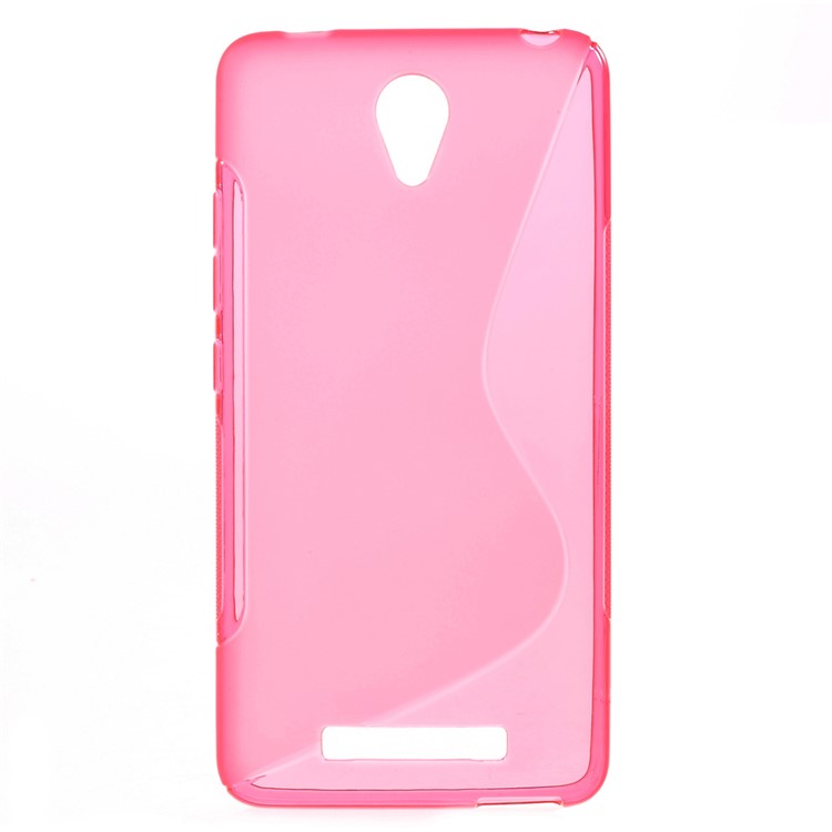 S Shape TPU Gel Case for Xiaomi Redmi Note 2 - Rose-1