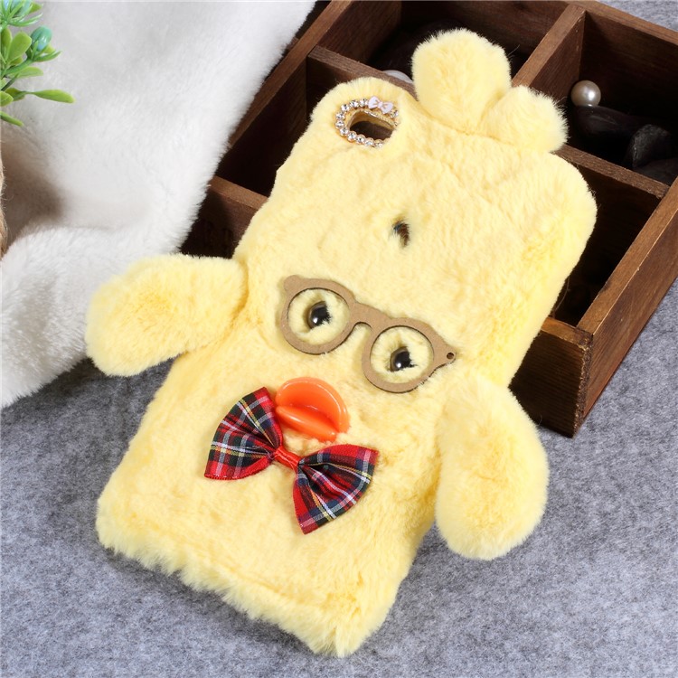 For Xiaomi Mi Max 2 Hyaluronic Duck Pattern Rhinestone Fur Coated TPU Mobile Phone Cover - Yellow-1