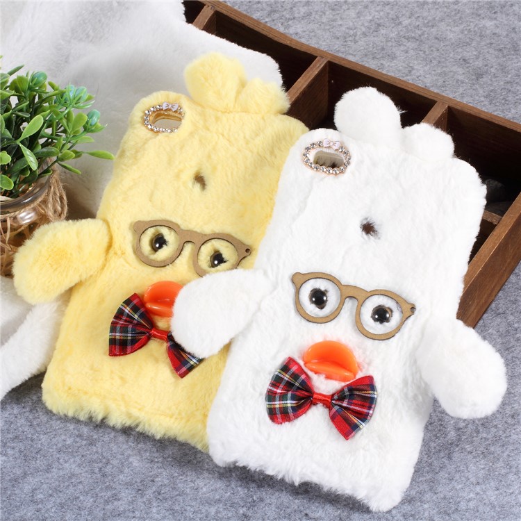 For Xiaomi Mi Max 2 Hyaluronic Duck Pattern Rhinestone Fur Coated TPU Mobile Phone Cover - Yellow-2