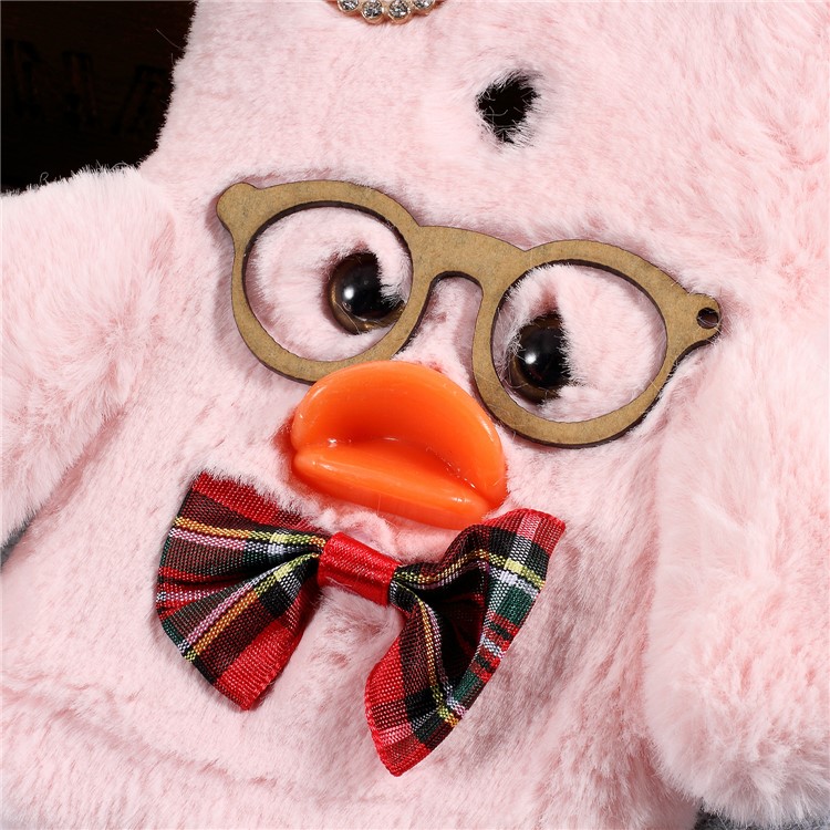 For Xiaomi Mi Mix 2s Hyaluronic Duck Pattern Rhinestone Fur Coated TPU Mobile Shell - Pink-2