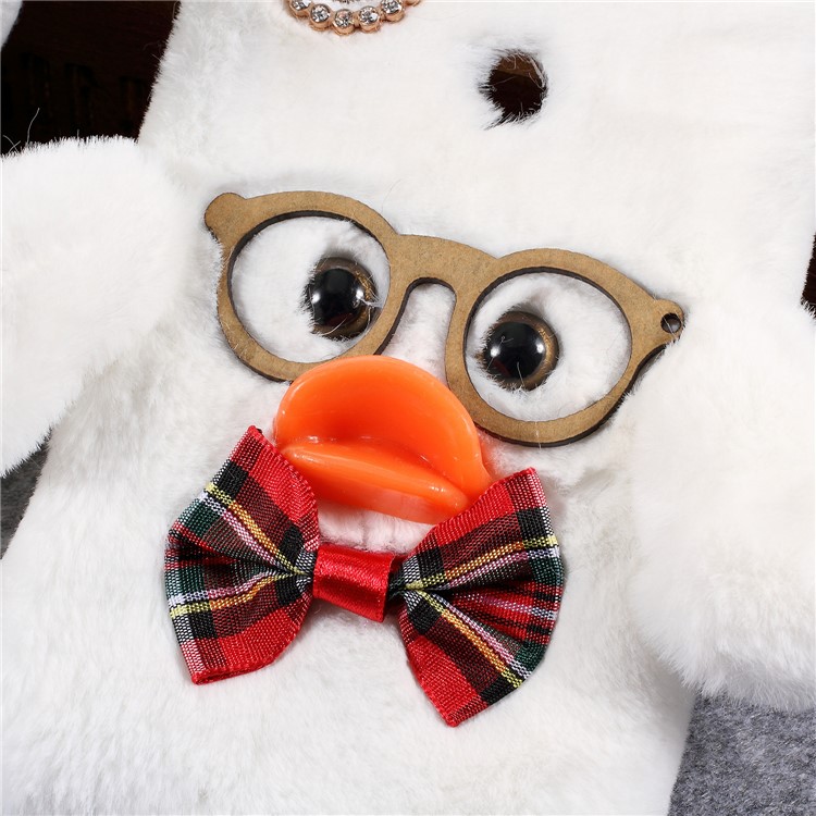 For Xiaomi Mi Mix 2s Hyaluronic Duck Pattern Rhinestone Fur Coated TPU Mobile Protection Shell - White-2