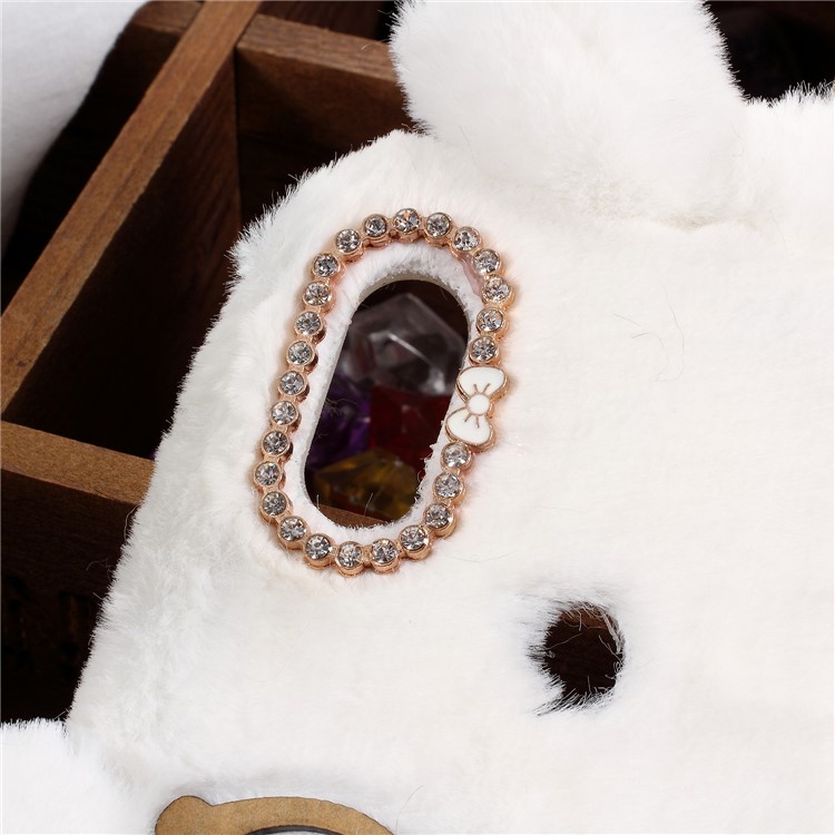 For Xiaomi Mi Mix 2s Hyaluronic Duck Pattern Rhinestone Fur Coated TPU Mobile Protection Shell - White-3