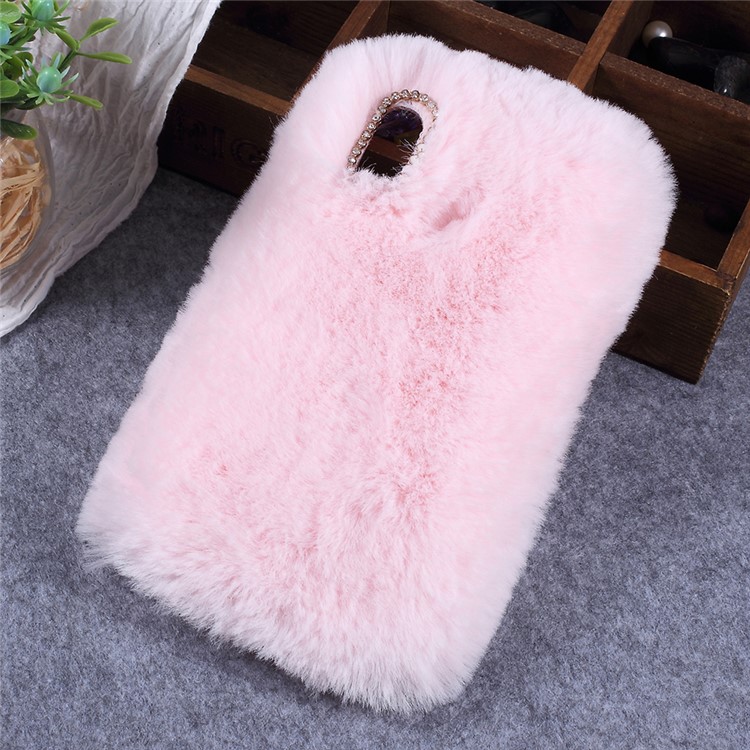 Soft Fur Coated Rhinestone TPU Cell Phone Case for Xiaomi Mi Max 3 - Pink-1